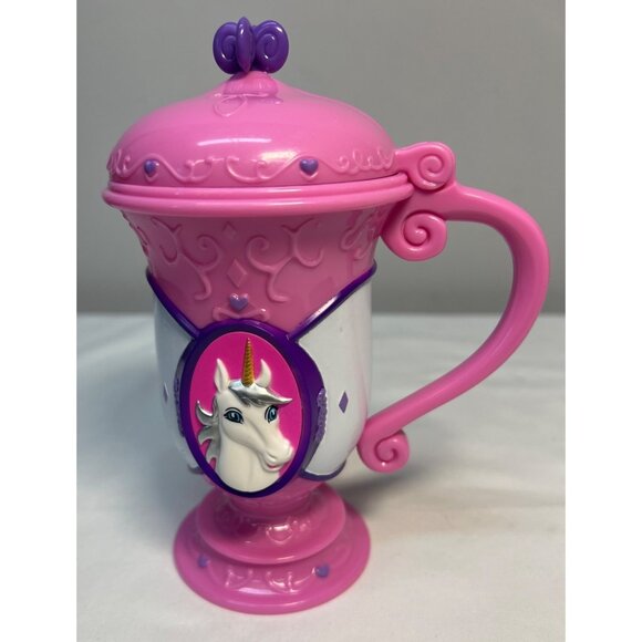 Unicorn-Themed Pink & Purple Plastic Mug With Lid - Picture 1 of 4
